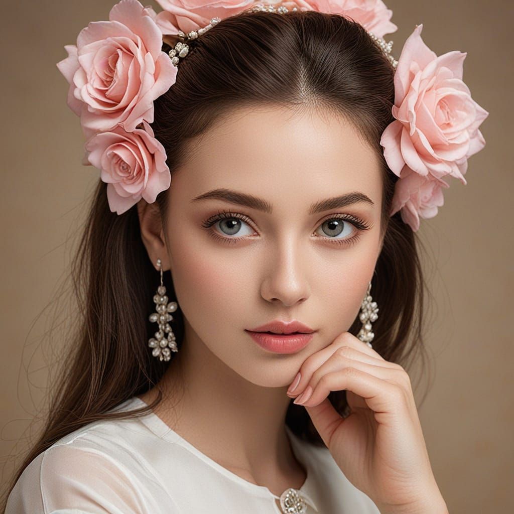 Beautiful Blonde Woman Smiling with Blue Eyes and Long Lashe...