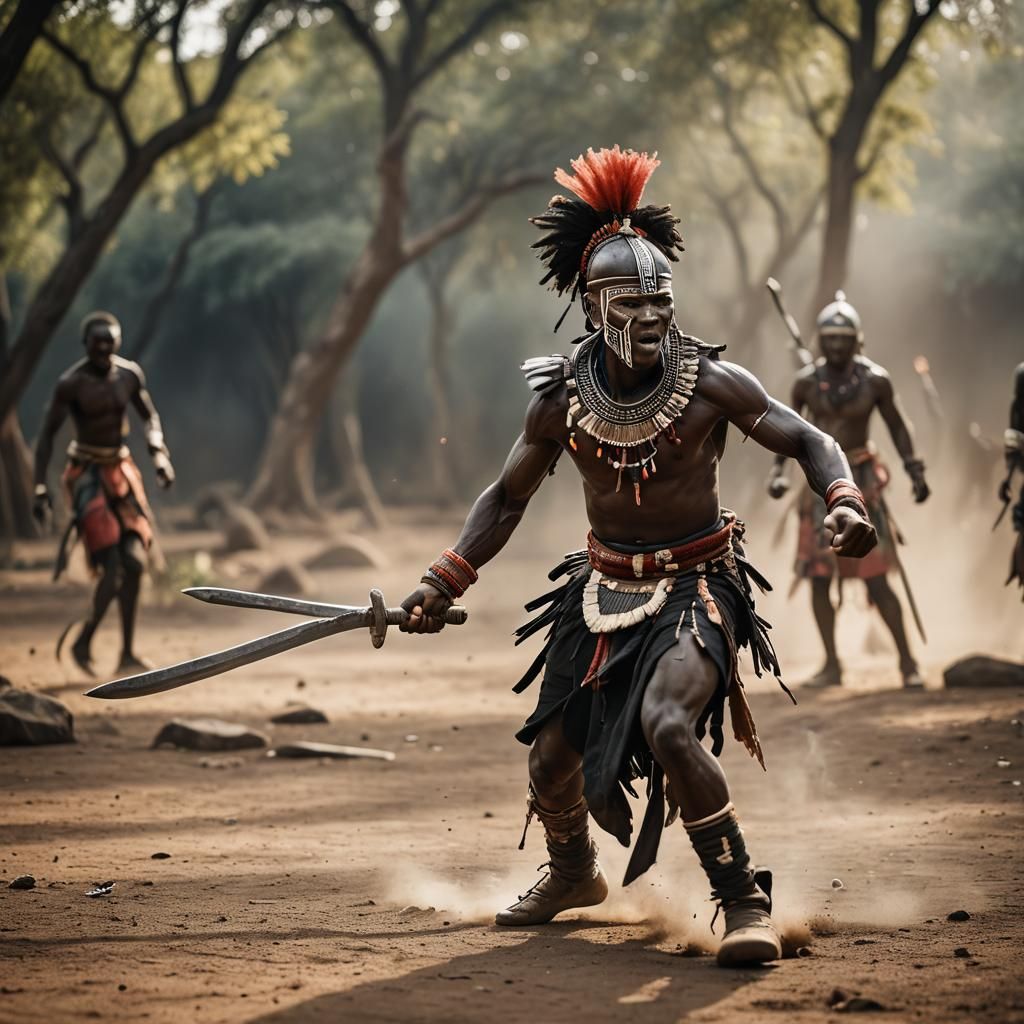 African Tribal Warrior in Sharp Focus