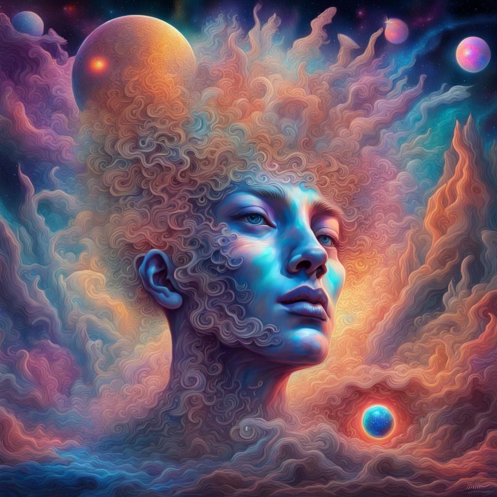 Surreal Cosmic Mayhem: An Astral Illustration