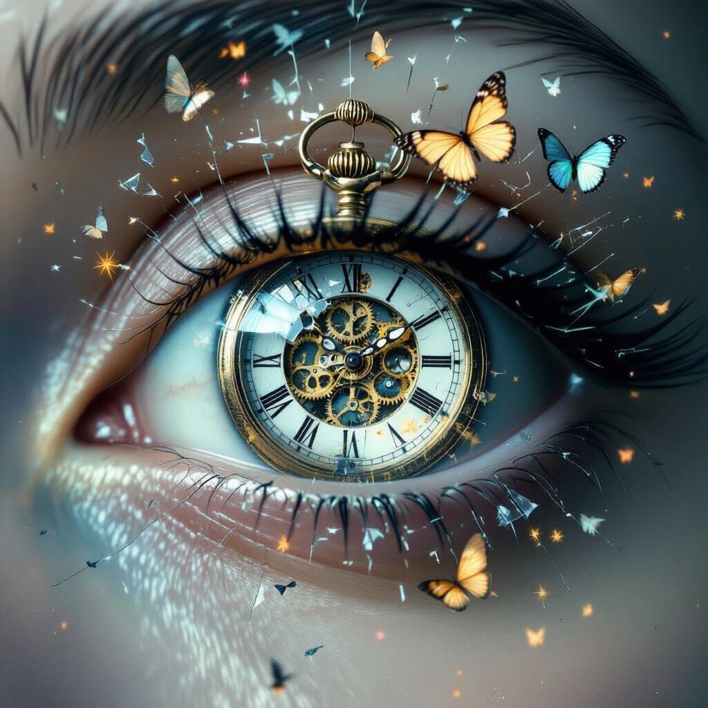 Surreal Eye Merging with Time and Memories