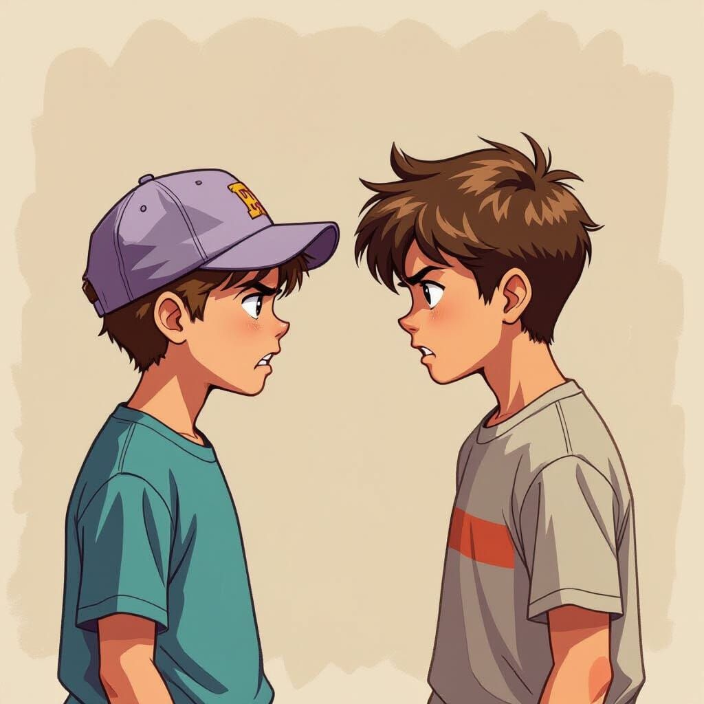 Two Boys in Heated Argument Over Disagreement