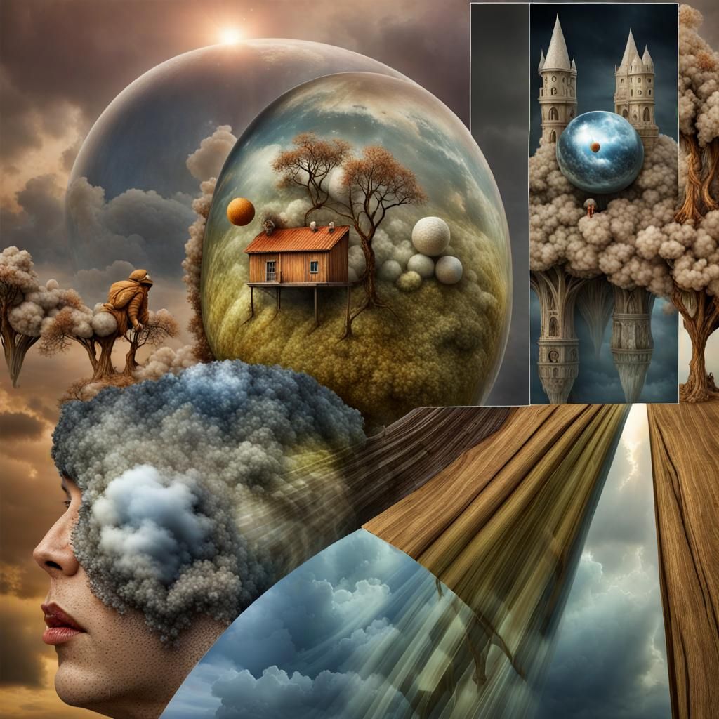 Magical Biological Scene in Surreal Style