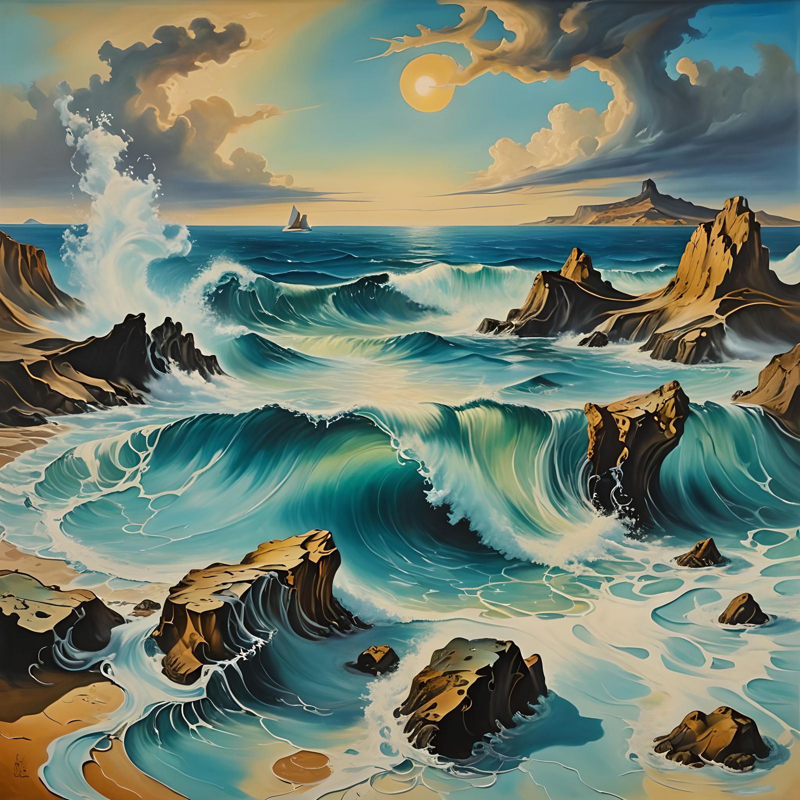 Surreal Ocean Inspired by Salvador Dali