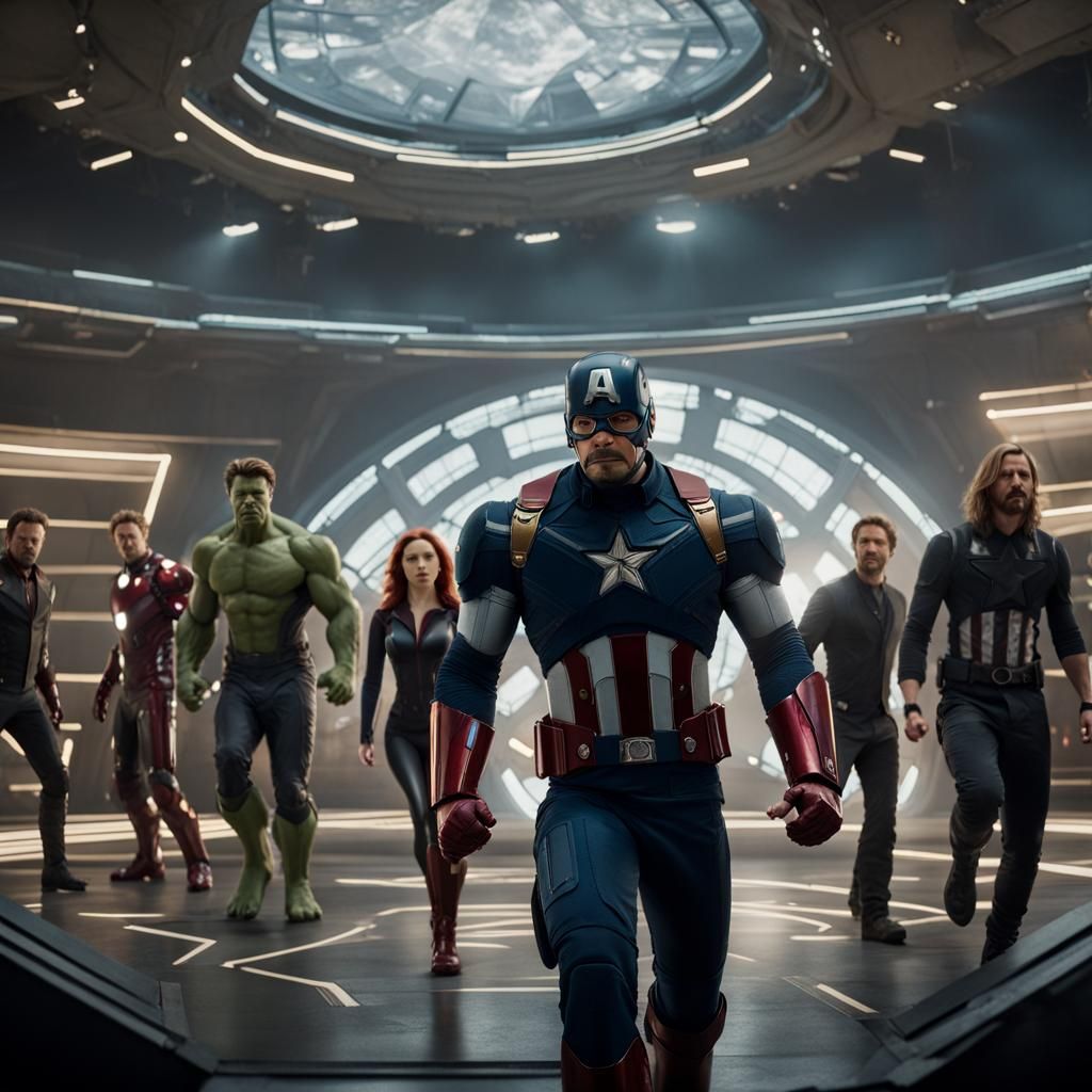 Avengers Cult Scene with Cinematic Lighting