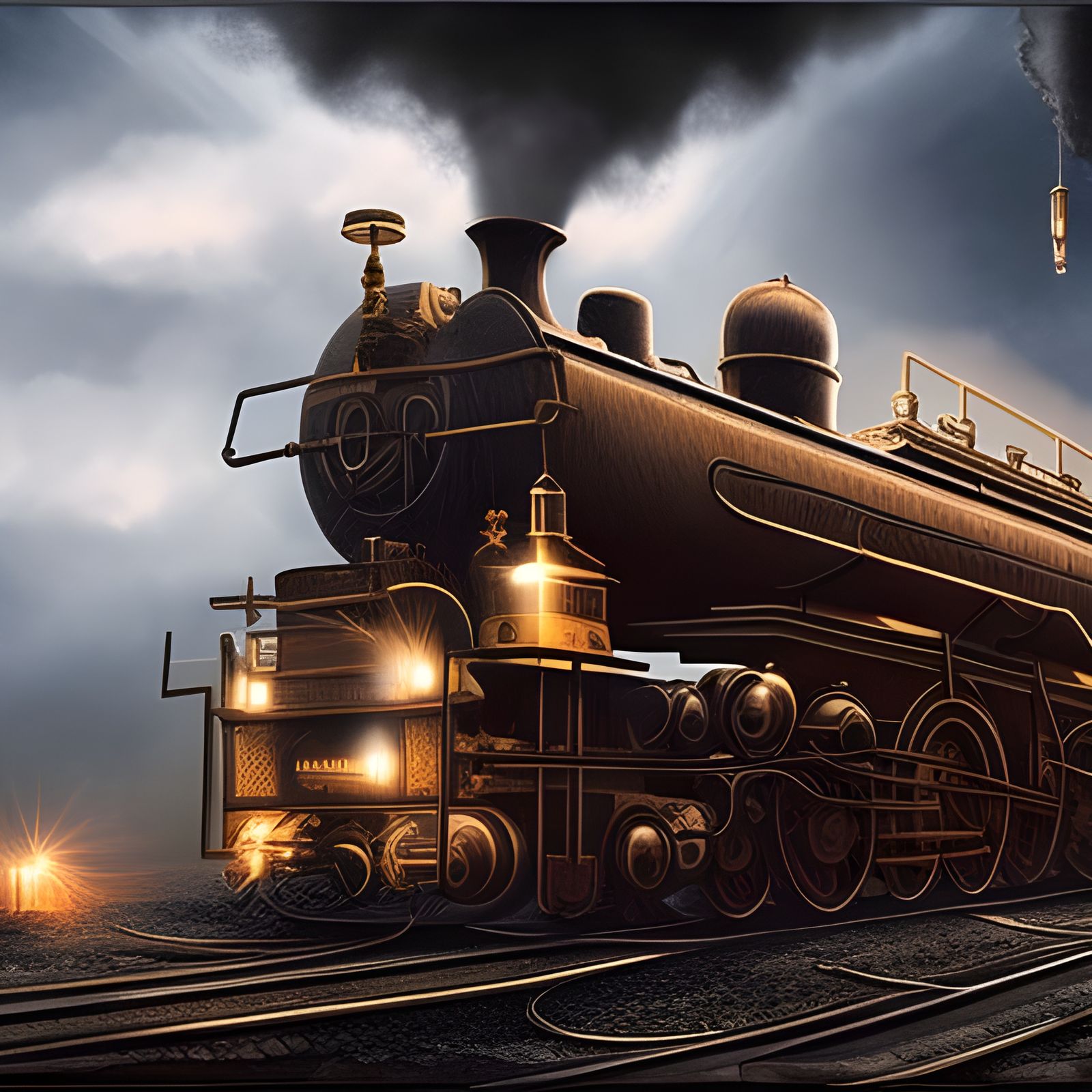 Epic Train in Dramatic Digital Matte Painting