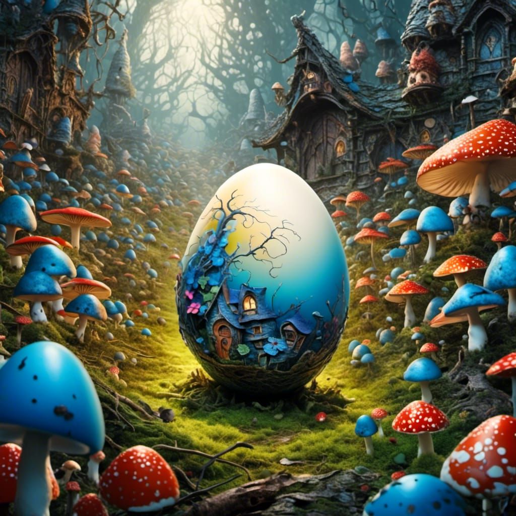 Angry Egg in Simon Bisley Comic Style