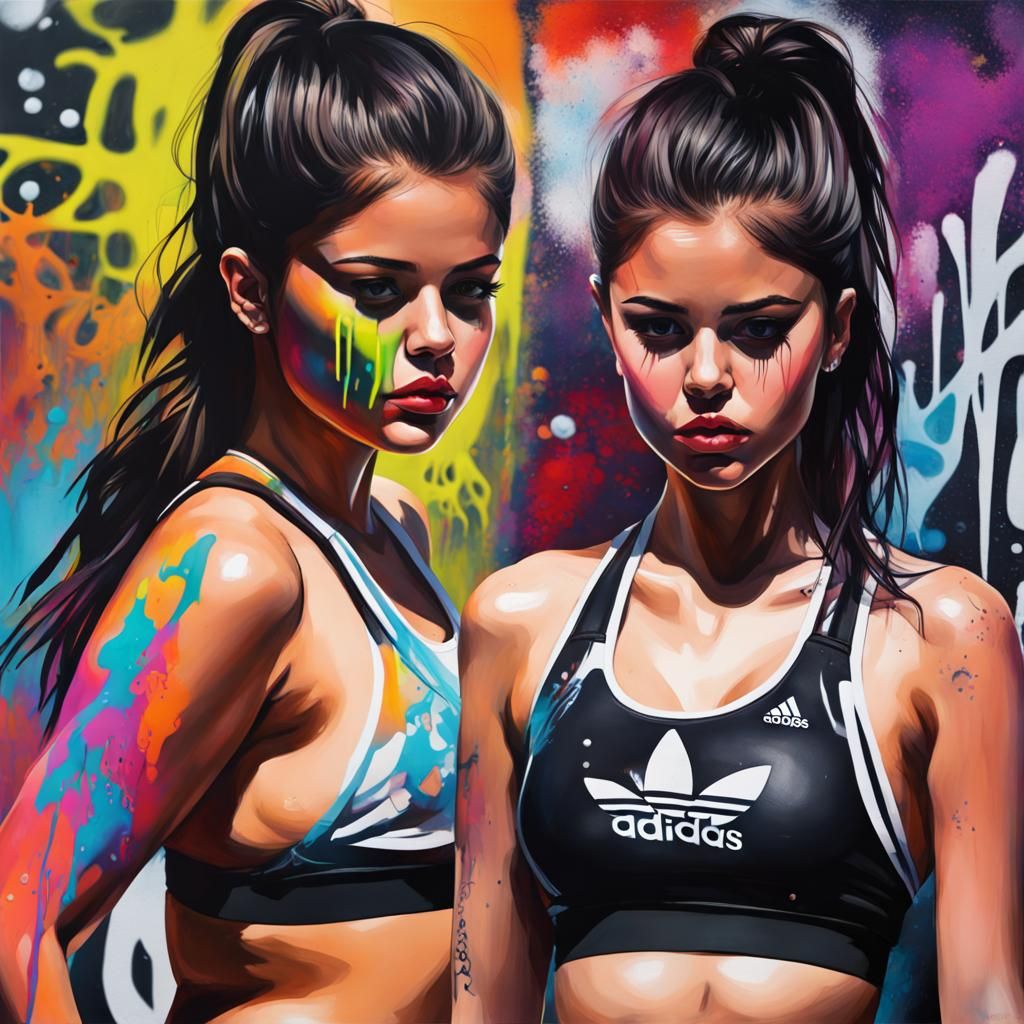 Selena Gomez in Graffiti Art Style