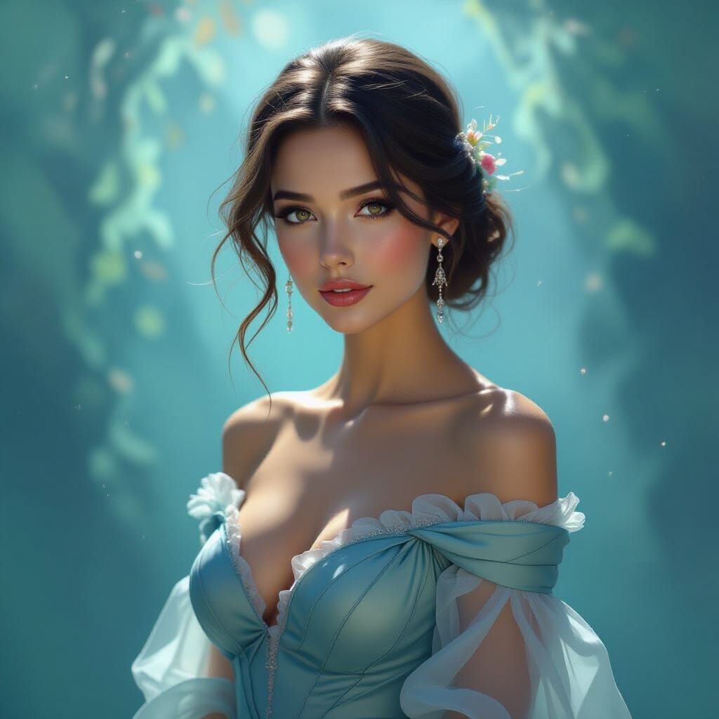 Ethereal Woman in a Surreal Impressionistic Style