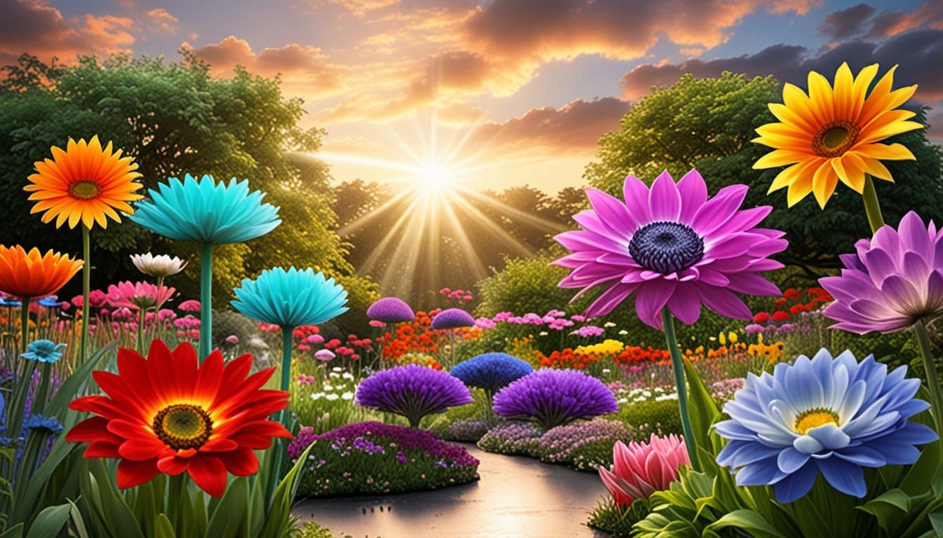 Soul Gardeners Nurture Vibrant Blooms in a Prism Hued Landsc...