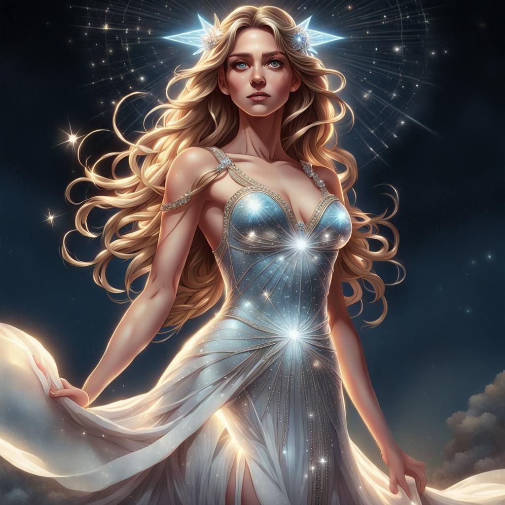 Diamond Star Person in the Night Sky