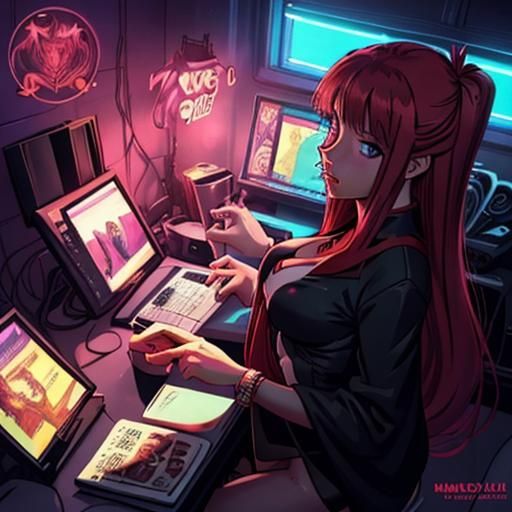 Cute Cel-Shaded Manga Character in Anime Style