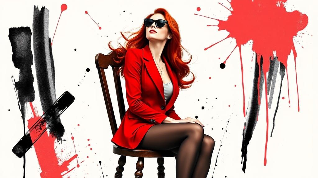 Confident Young Woman in Stylized Portrait