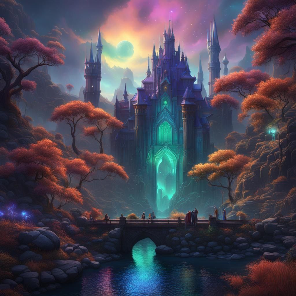 Fantastical Iridescent Concept Art in Deep Color