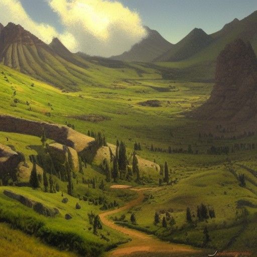 Hillside Landscape Oil Painting by James Gurney