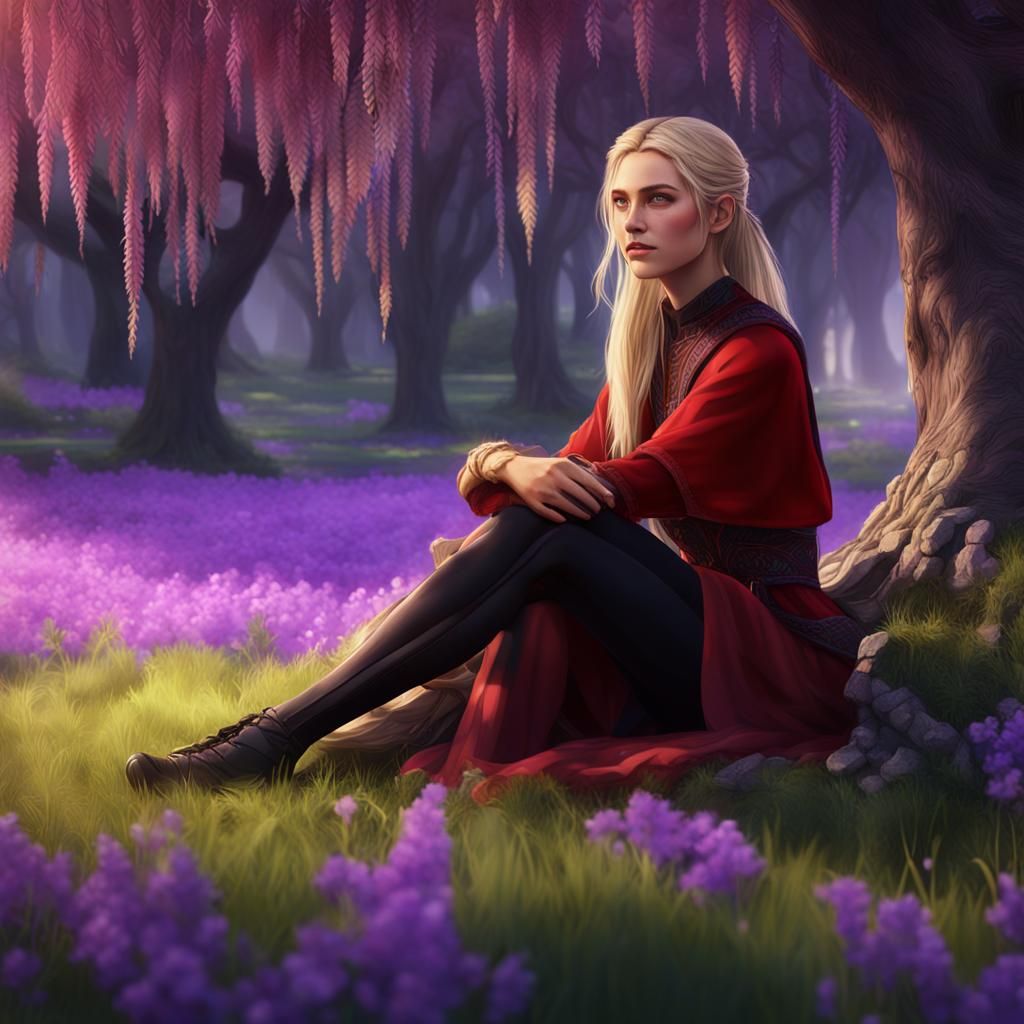 Sophie Foster Under a Purple Willow Tree