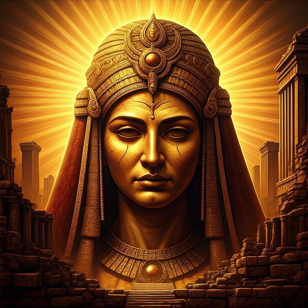 Sun Goddess Overlooking Ancient City