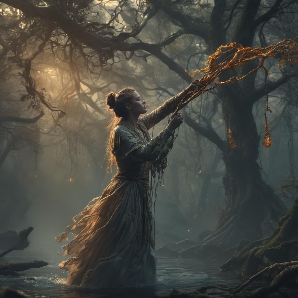 Alina Starkov Battles Sea Whip in Mystical Forest