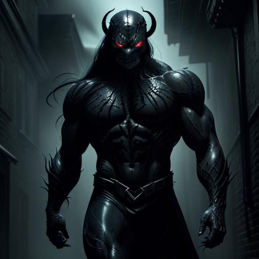 Venom vs. Knull: Dark Cinematic Alley Confrontation