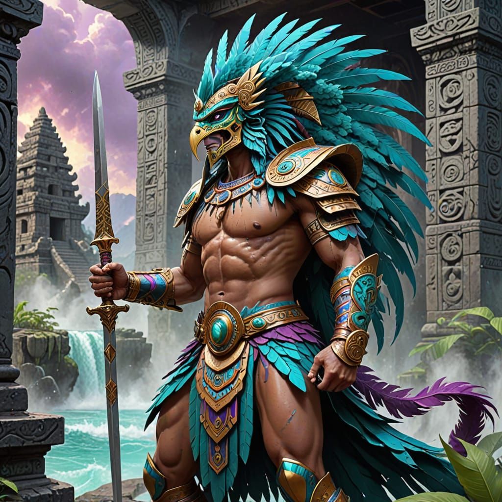 Ancient Warrior Emerges from Aztec Temple Fog