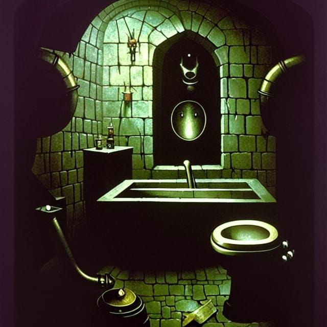 Sinister Dungeon Cell with Antique Fixtures