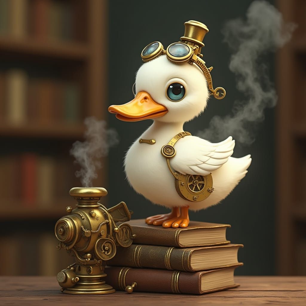 Steampunk Duck Automaton in Hidden Library