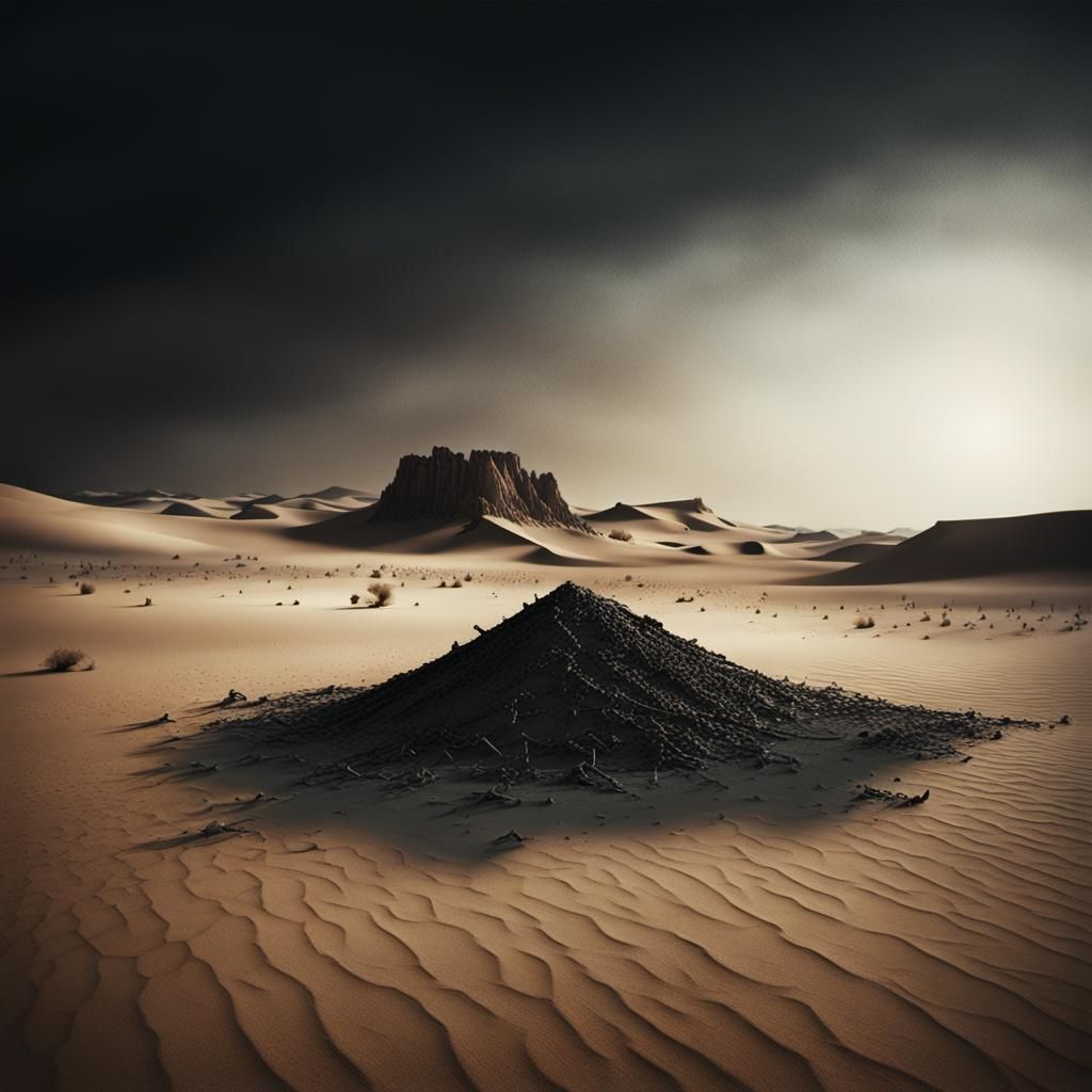 Barren Desert Metalscape in Charcoal Style