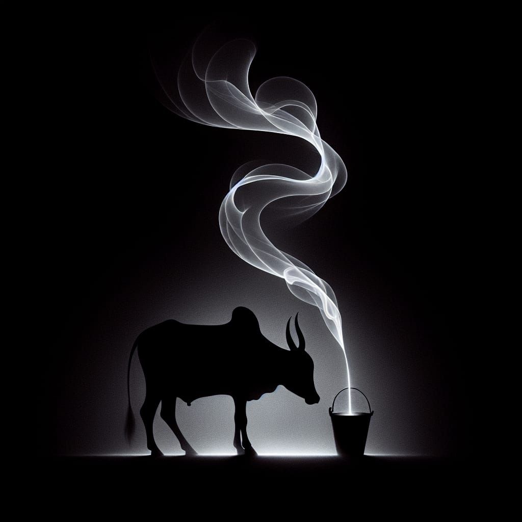 Ethereal Ox Silhouette: Minimalistic, Striking, and Tranquil