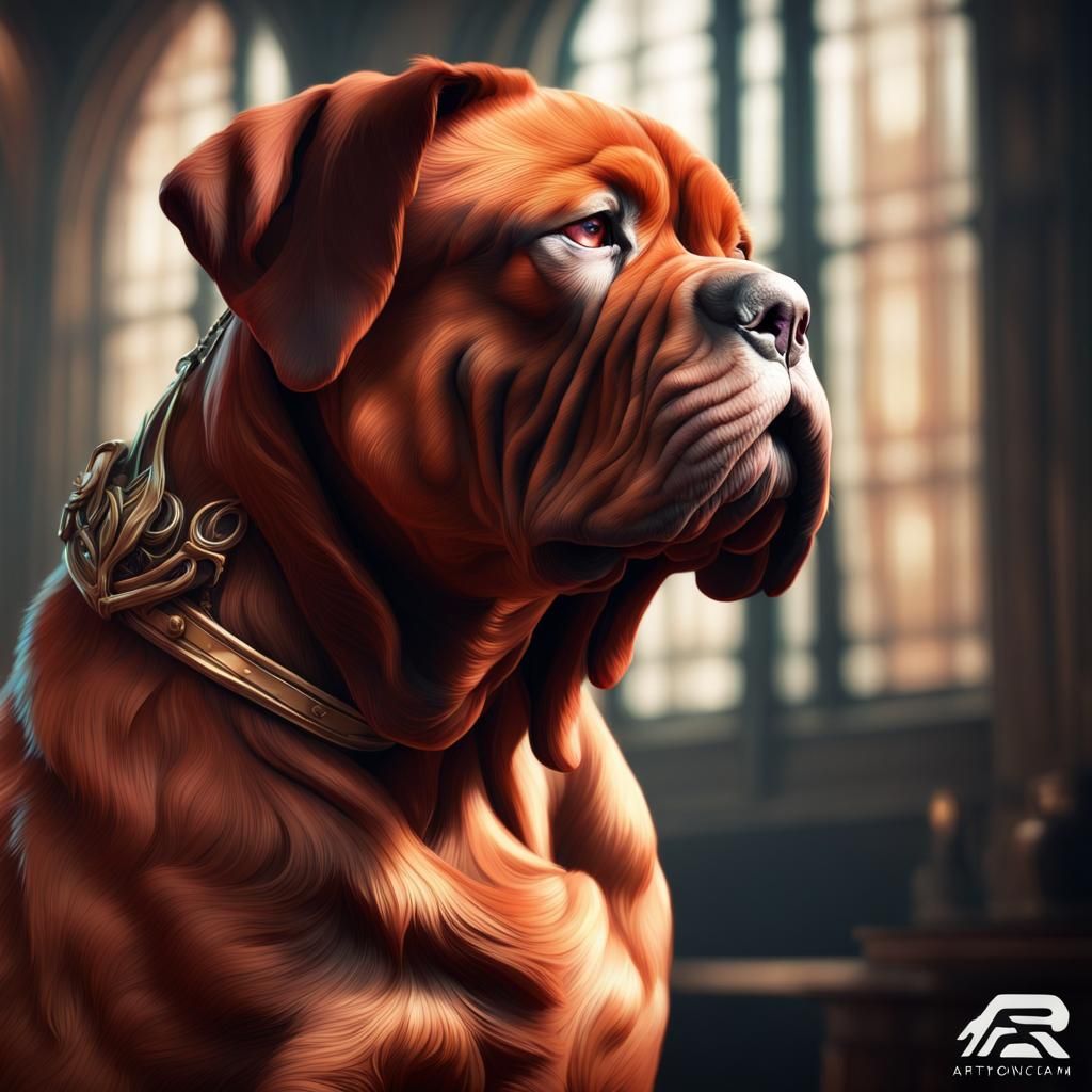 Hyperdetailed French Mastiff Portrait in Unreal Engine 5