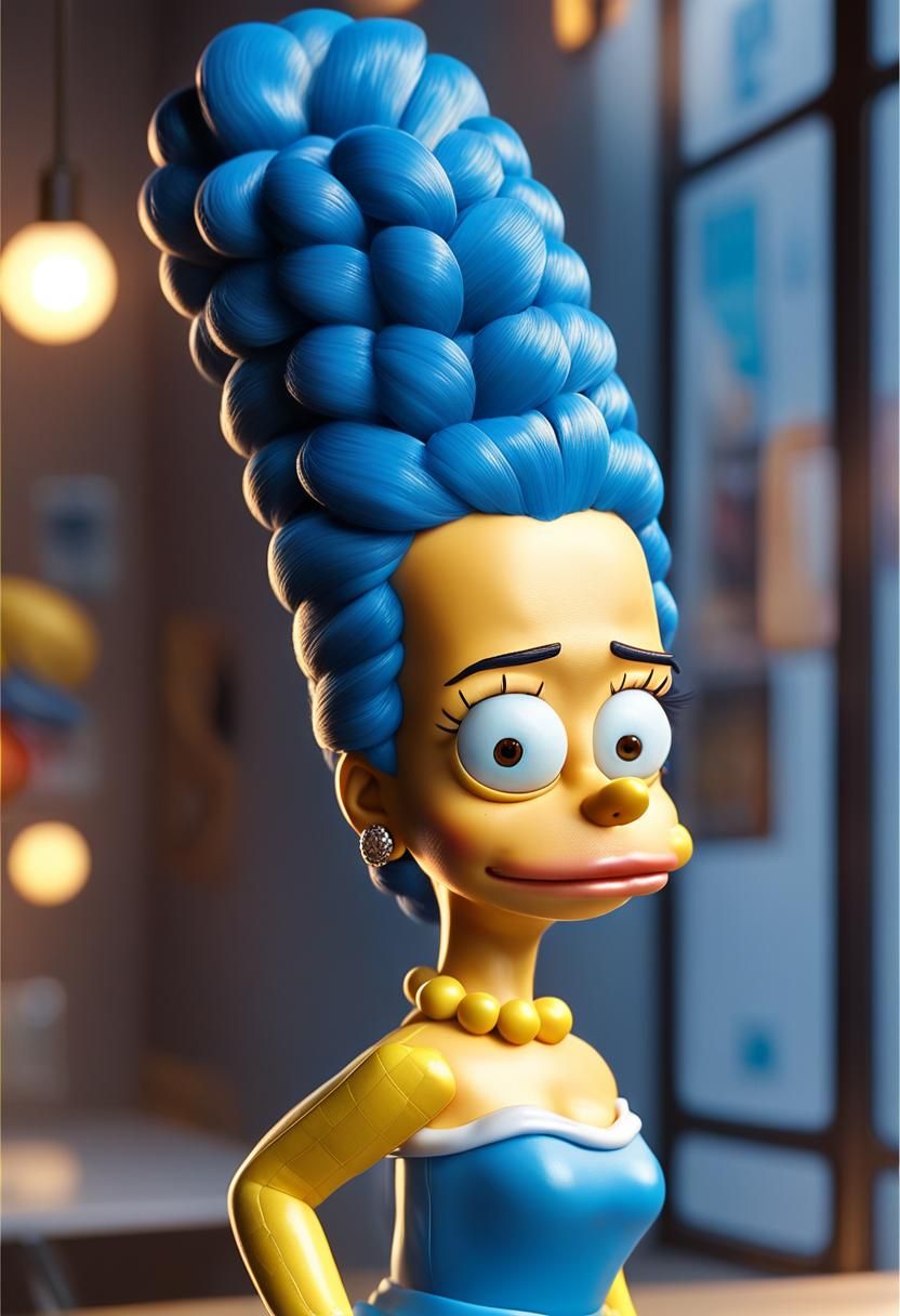 Marge Simpson as Bratz Doll in Hyper-Realistic 3D