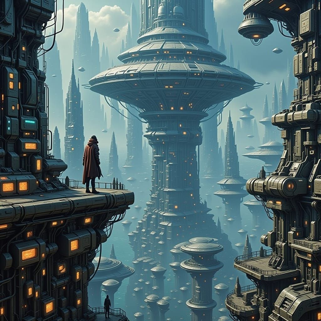 Epic Sci-Fi Cityscape Overlooking Merc Lake