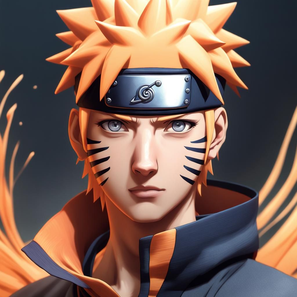 Naruto and Hinata Portrait in Hyperdetailed Digital Art