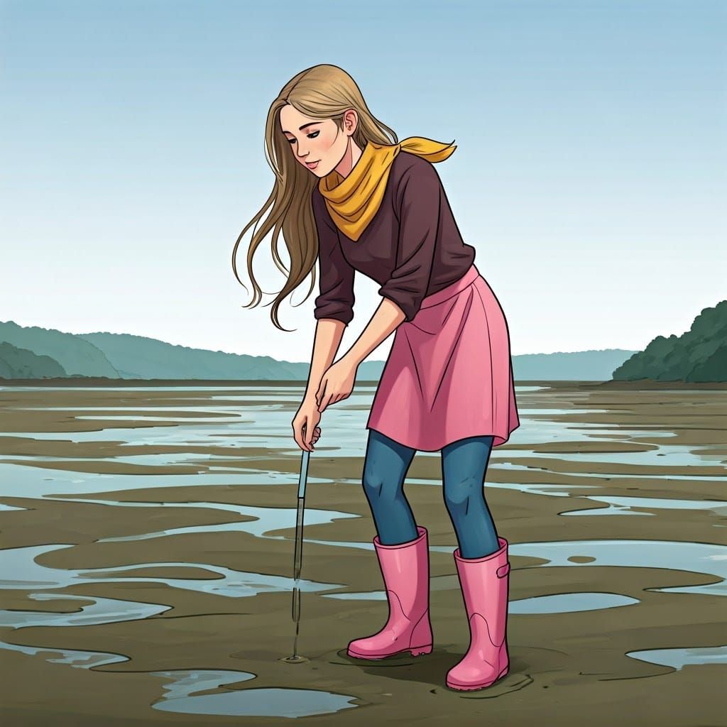 Brittany Miller at the Harbor Collecting Samples