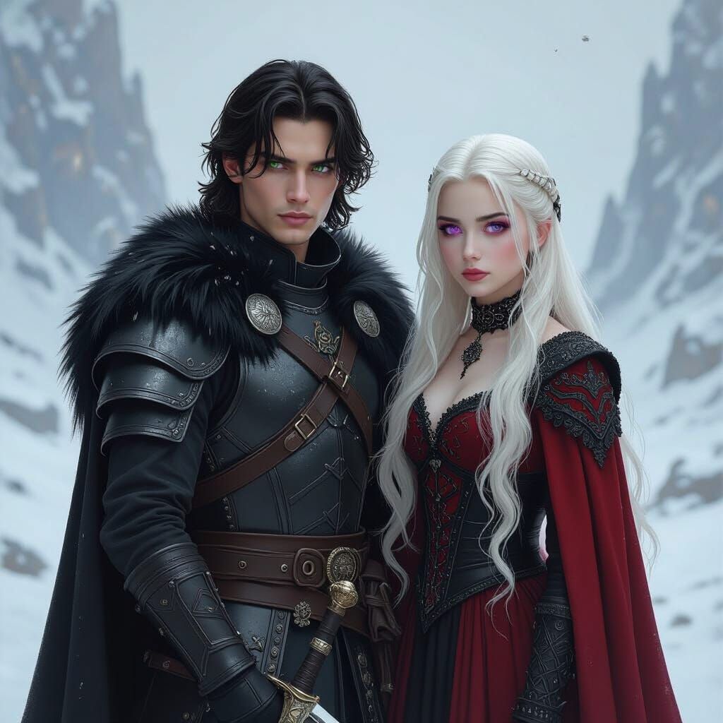 Fantasy Warriors in Northern Landscape