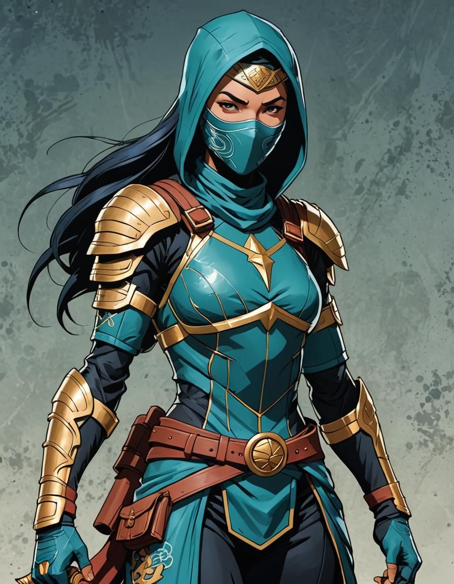 Atlantean Ninja Warrior in Disney Marvel Style