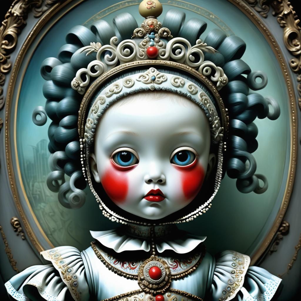 Ornate Masked Child in Dramatic Carnival Style