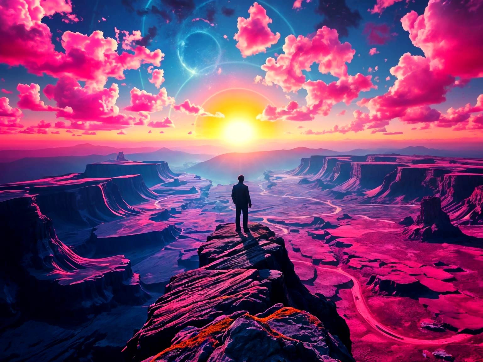 Surreal Landscape of Vibrant Contrasts