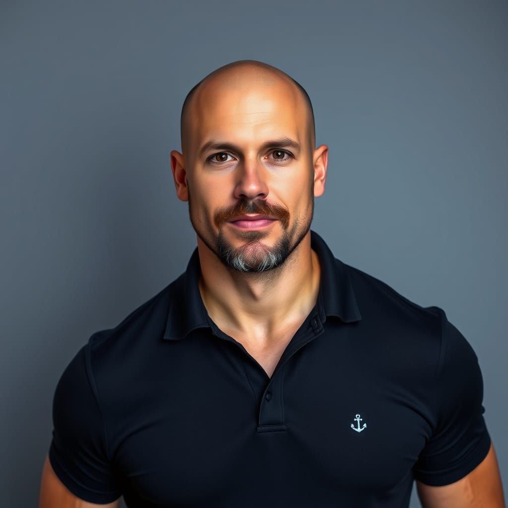 Photorealistic Portrait of Athletic Man with Beard