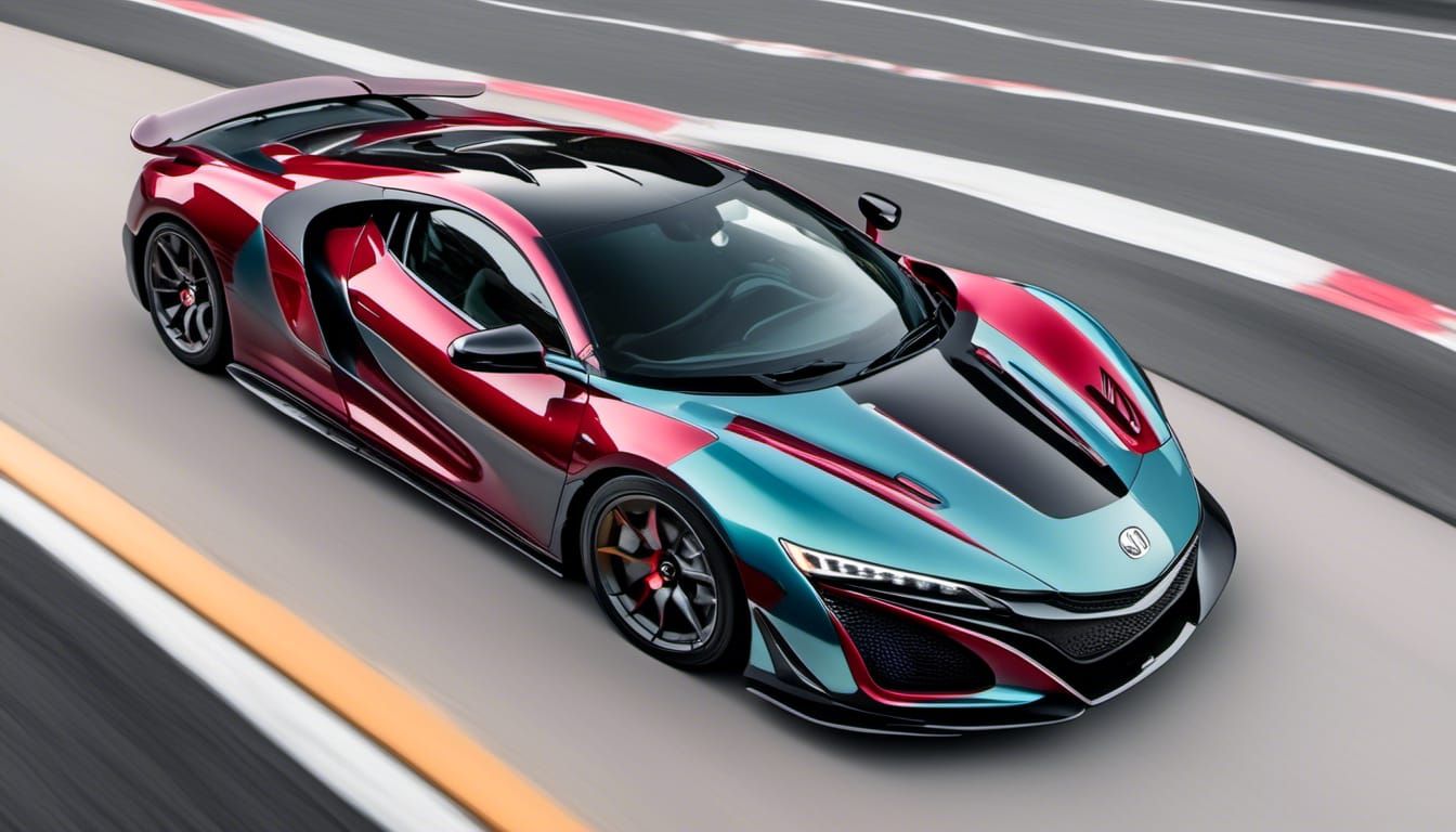 Honda NSX '94: Classic Car in Gouache Style