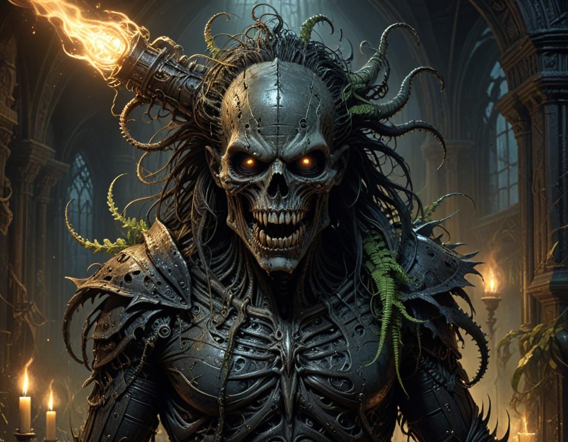 Dark Fantasy Horror Cyborg Portraits in Gothic Renaissance S...