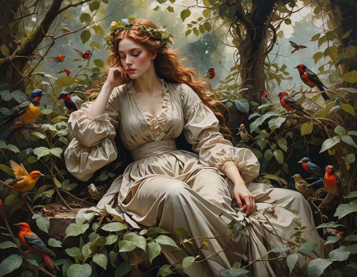 Entangled Bank in Styles of Garmash, Girodet, Merlo