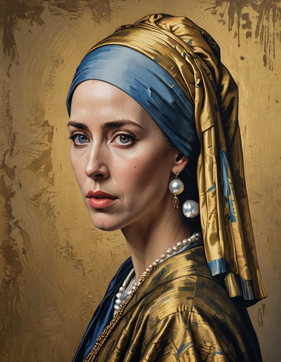 Nicholas Cage as Vermeer's Girl with a Pearl Earring