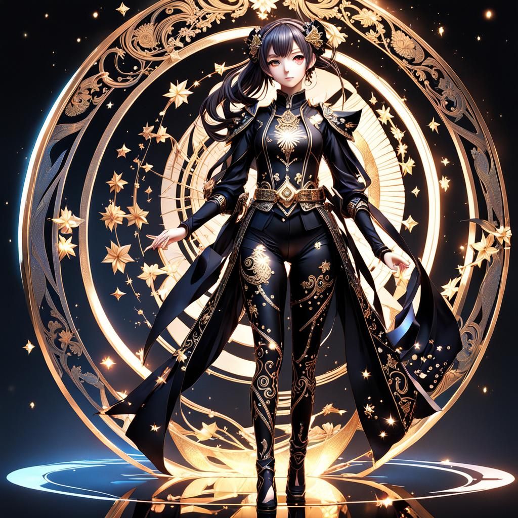 Anime Heroine in Sleek Bodysuit, 3D Art