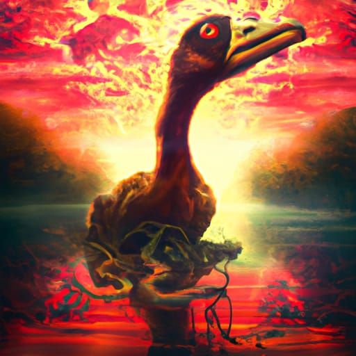 Dramatic Anatidaephobia Scene as Digital Matte Painting