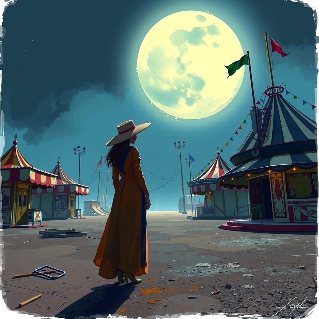 Psychedelic Carnival Scene in 3D Colour Sketch