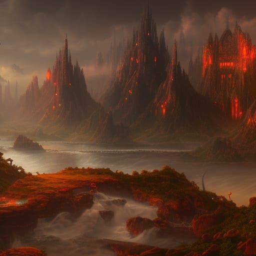Fantastical Matte Painting with Deep Color