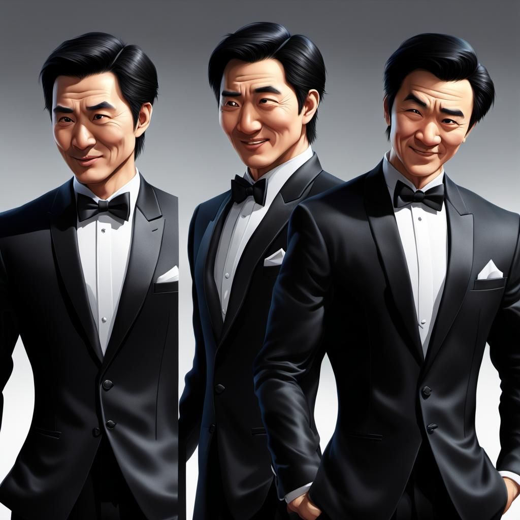 Charismatic Man in Tuxedo: 3D Digital Art