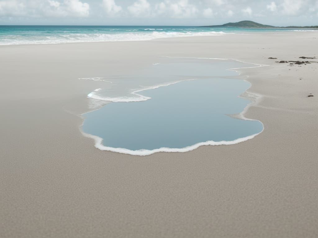Sleek Eyeglasses Reflecting Caribbean Beach Scene