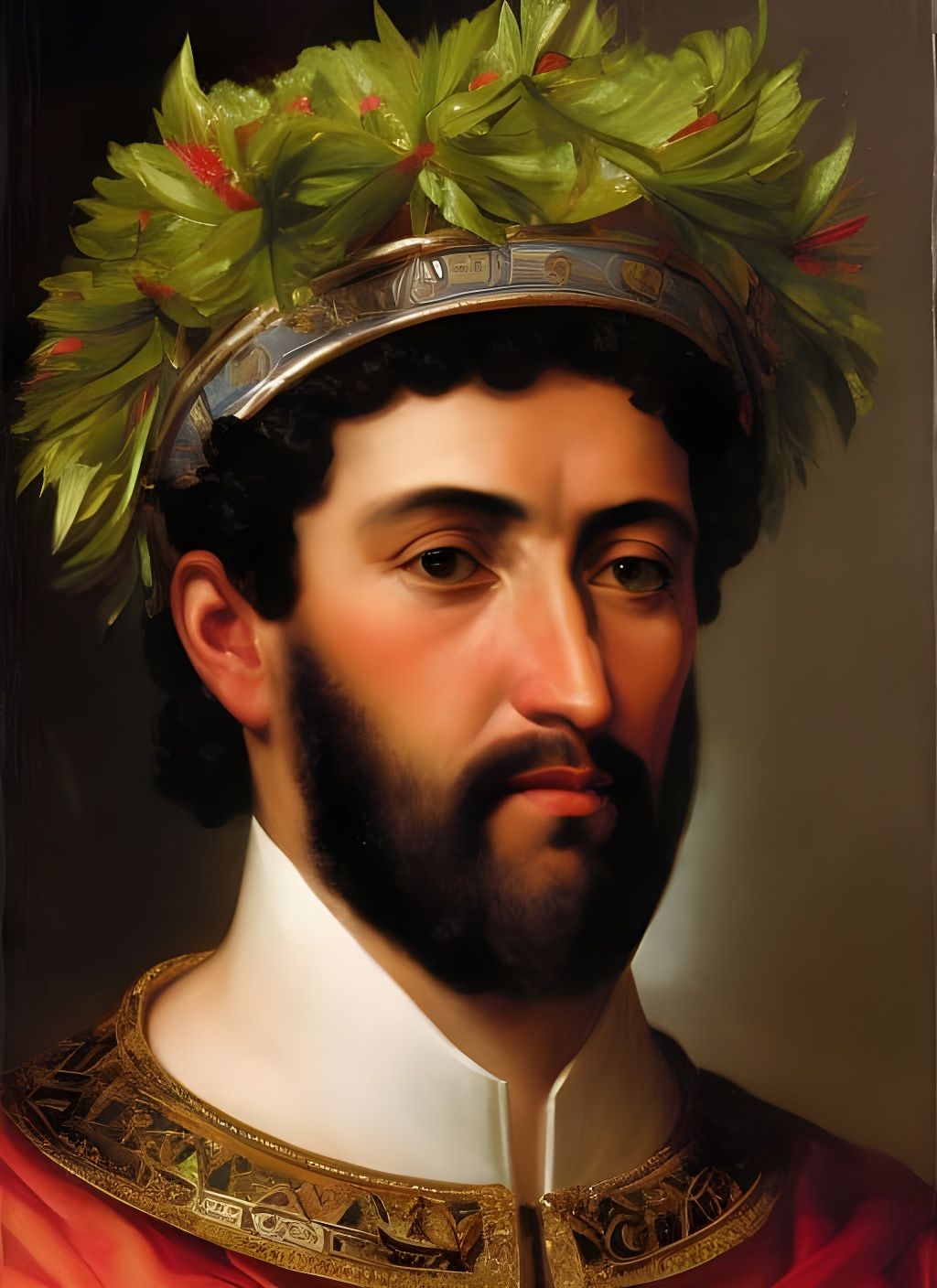 Roman general Scipio Africanus Aemilianus wearing the grass crown, the highest military honor an ancient Roman could rec...