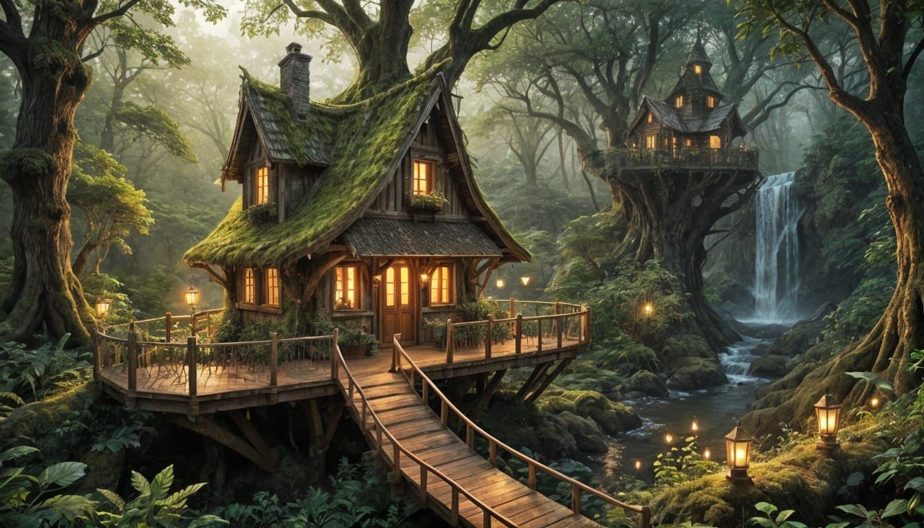 Whimsical Treehouse Sanctuary in Enchanted Forest