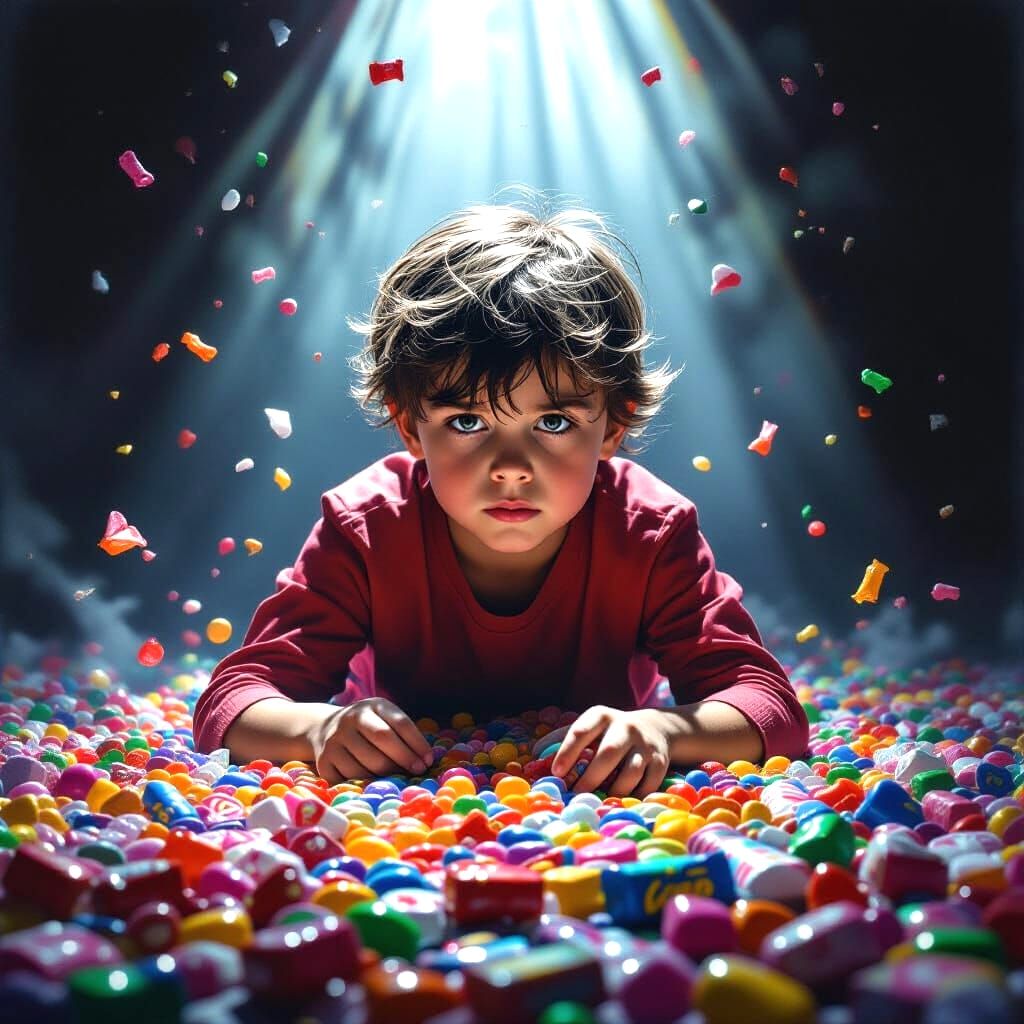 Children Overwhelmed by Excessive Treats in Sinister Style